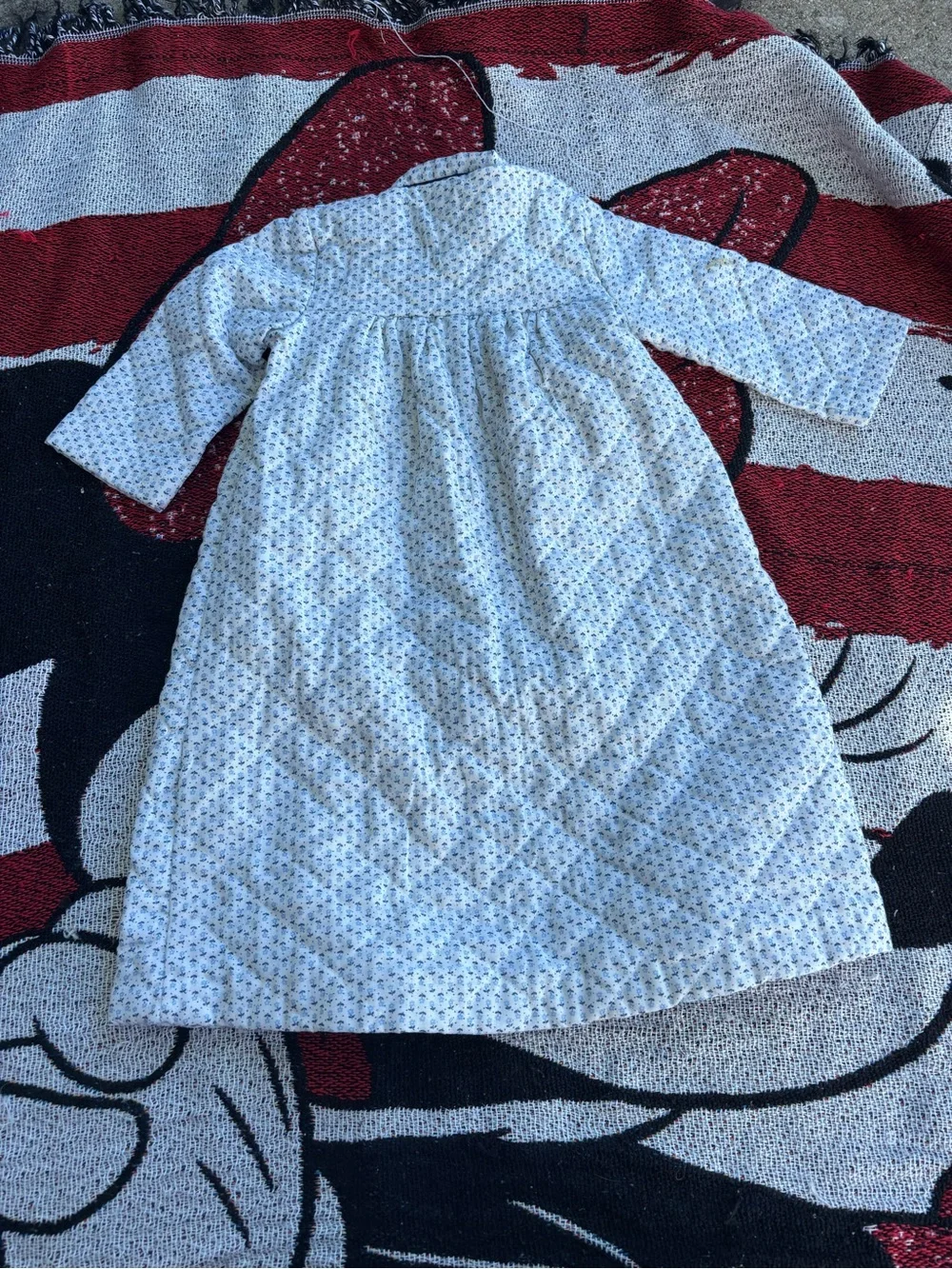 VINTAGE KIDS DUDS BLUE COTTAGE CORE BUTTON UP NIGHTGOWN SIZE 2T